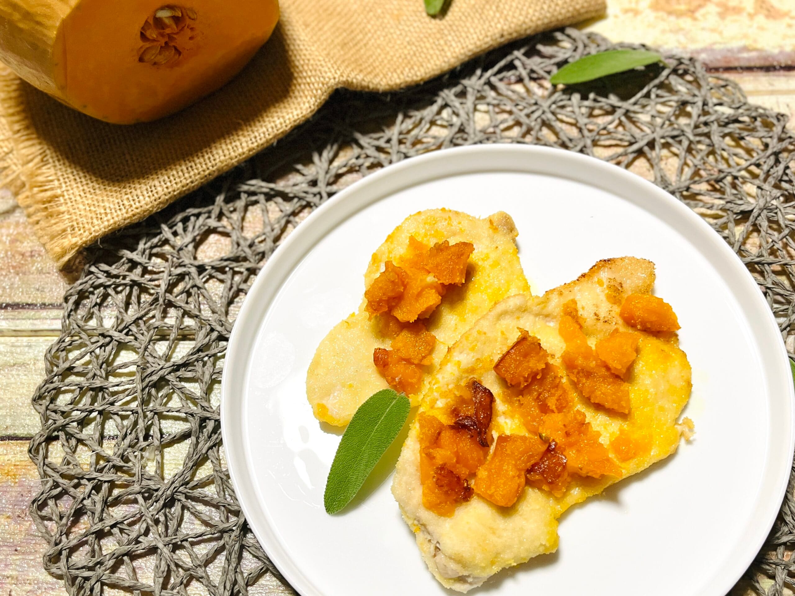 Hähnchenschnitzel mit Kürbis