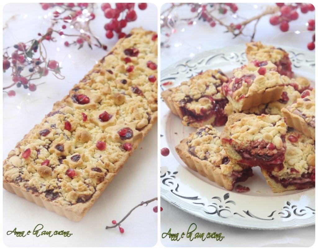 Weihnachtlicher Streuselkuchen mit Granatapfel und Joghurt