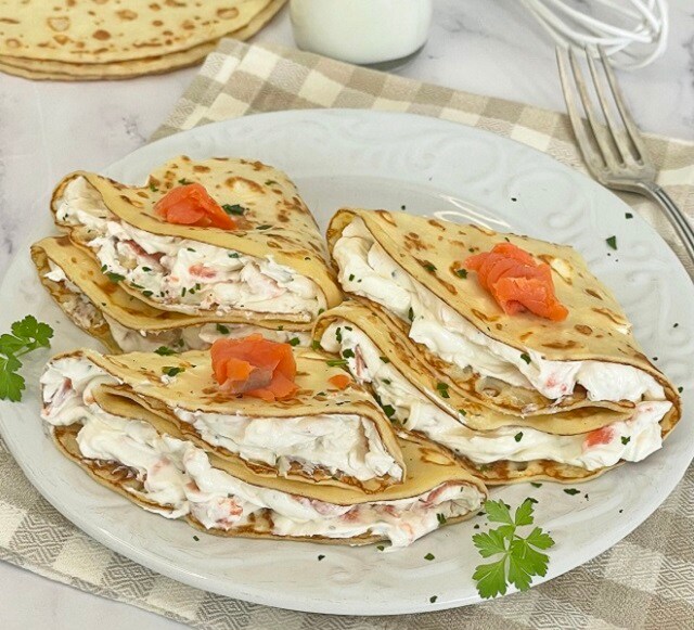 CREPES mit Lachs und Ricotta