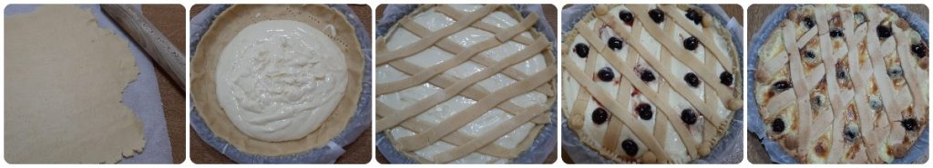 Tarte mit Zitronencreme und Sauerkirschen