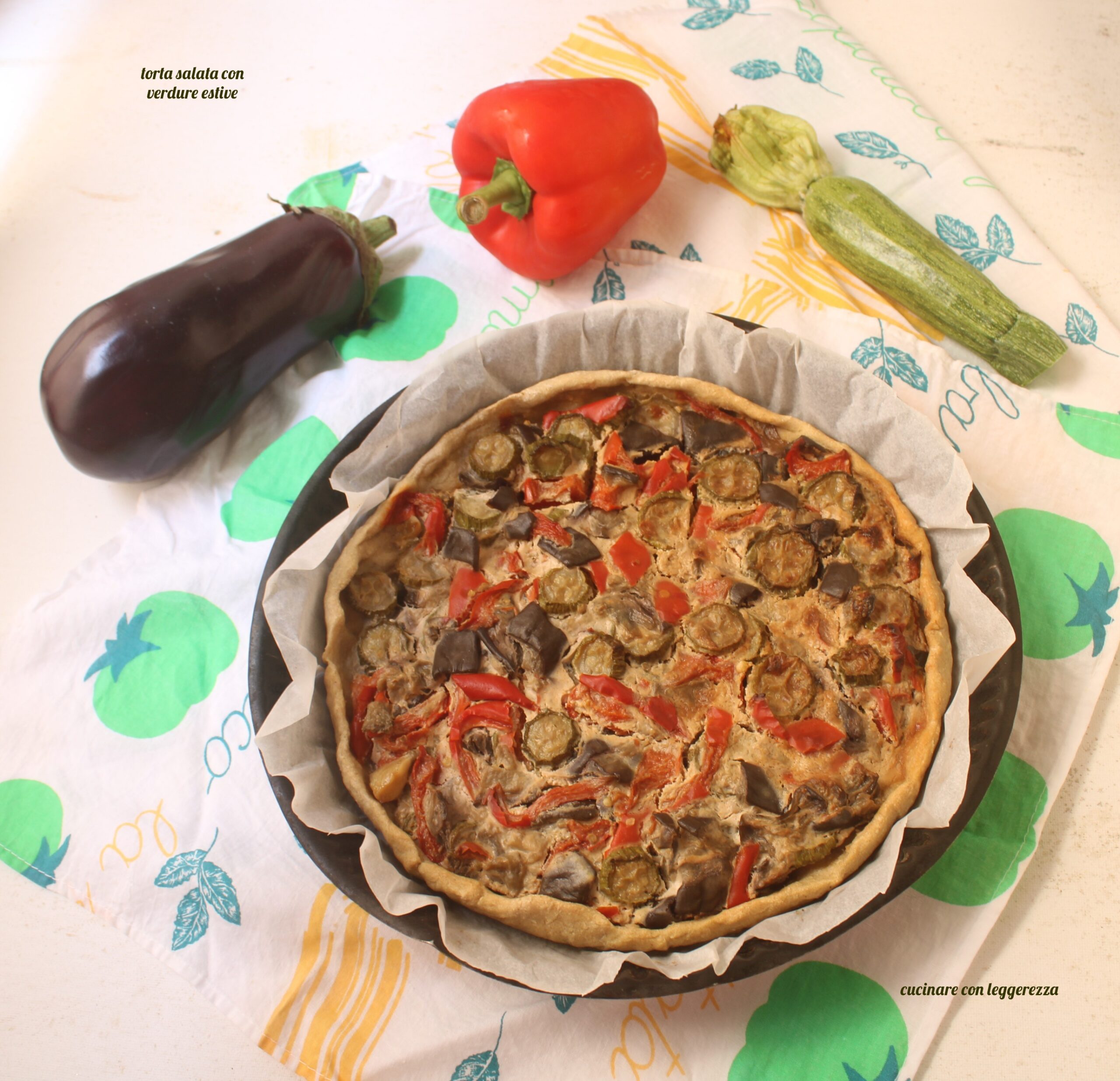 Herzhafte Torte mit Sommergemüse