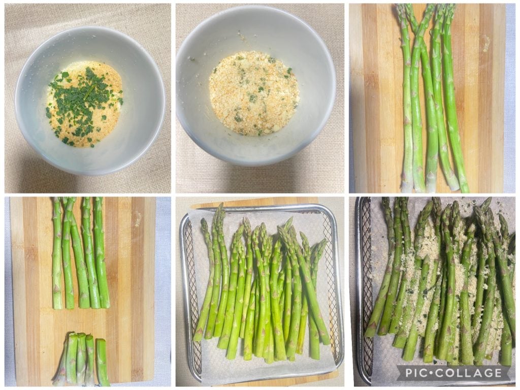 Vorbereitung Spargel in der Heißluftfritteuse