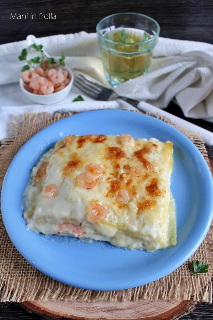 Lasagne mit Lachs und Garnelen