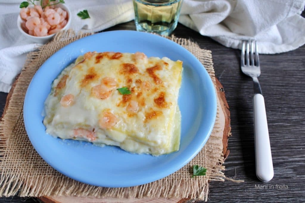 Lasagne mit Lachs und Garnelen