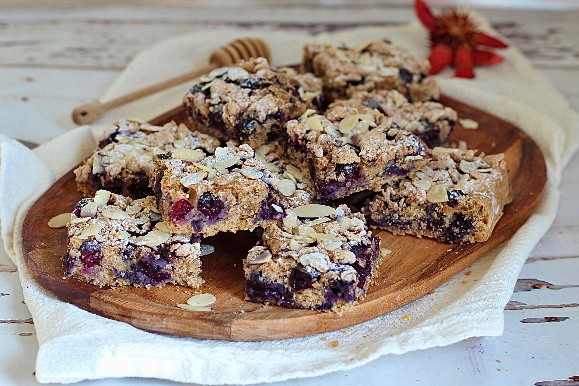 Heidelbeer-Crumble ohne Eier und ohne Milchprodukte, auf Wiedersehen Cholesterin!