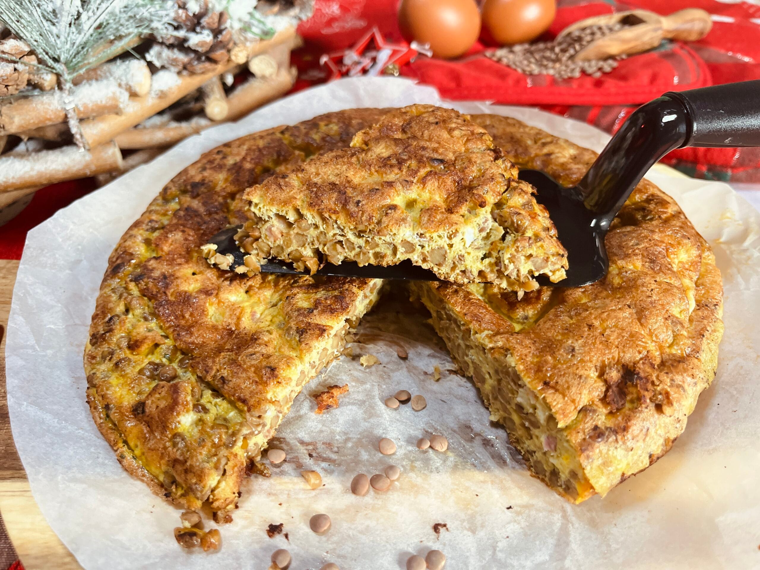 Linsenfrittata für Silvester