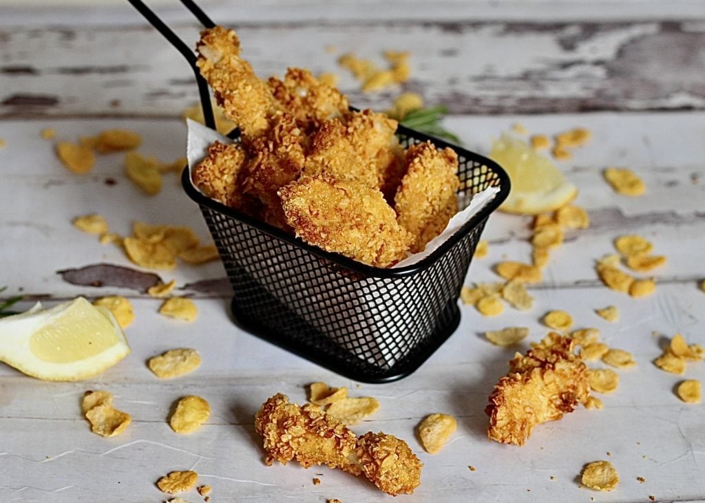 Hähnchenstreifen, nicht fettig und super knusprig, in der Heißluftfritteuse!