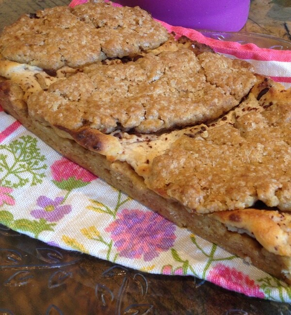 Mürbeteigkuchen mit Ricotta, Birnen und Zartbitterschokolade