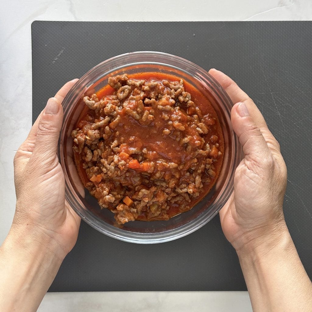Fleischragù für Cannelloni in der Mikrowelle