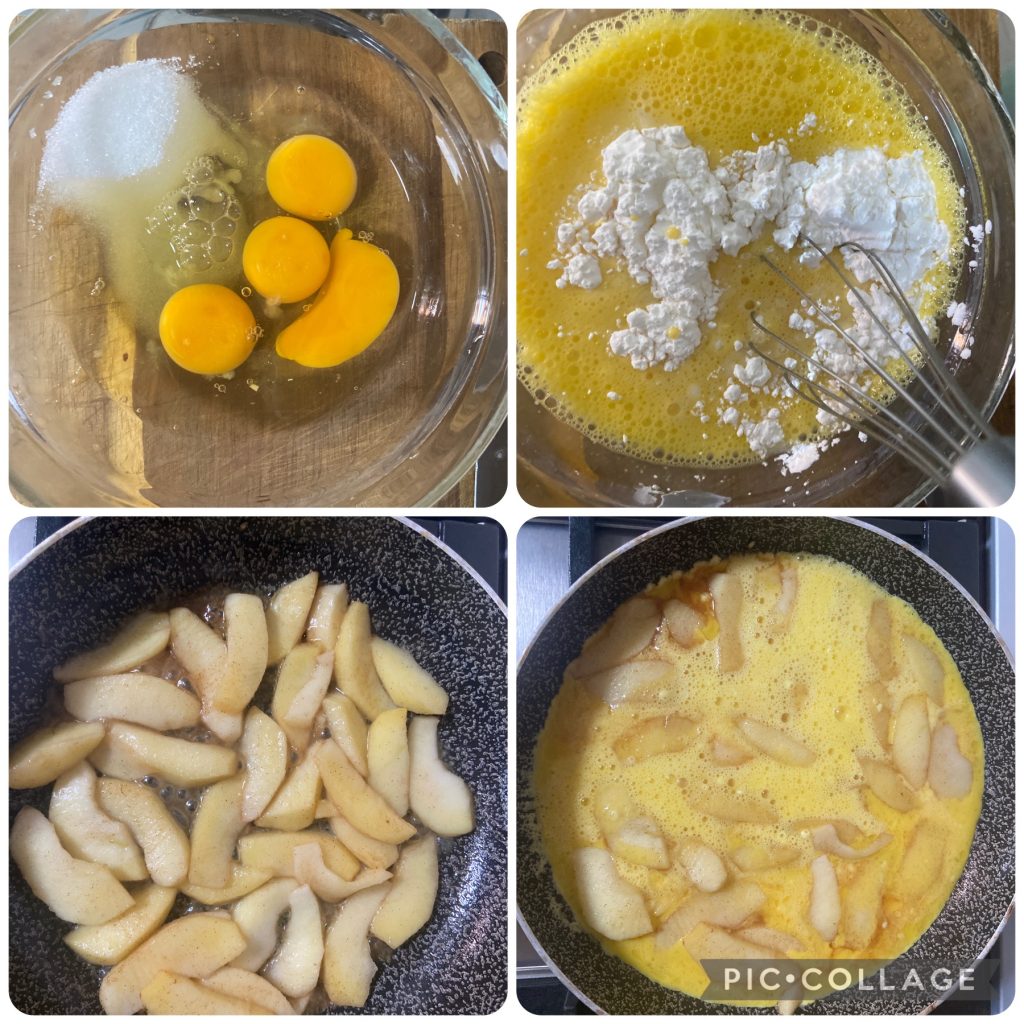 süßes Apfelomelett