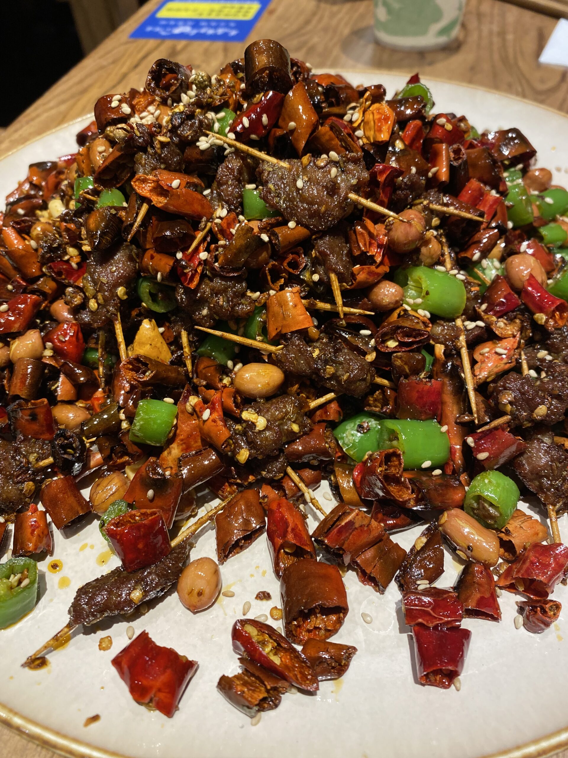 Rindfleisch mit Zahnstocher (China)