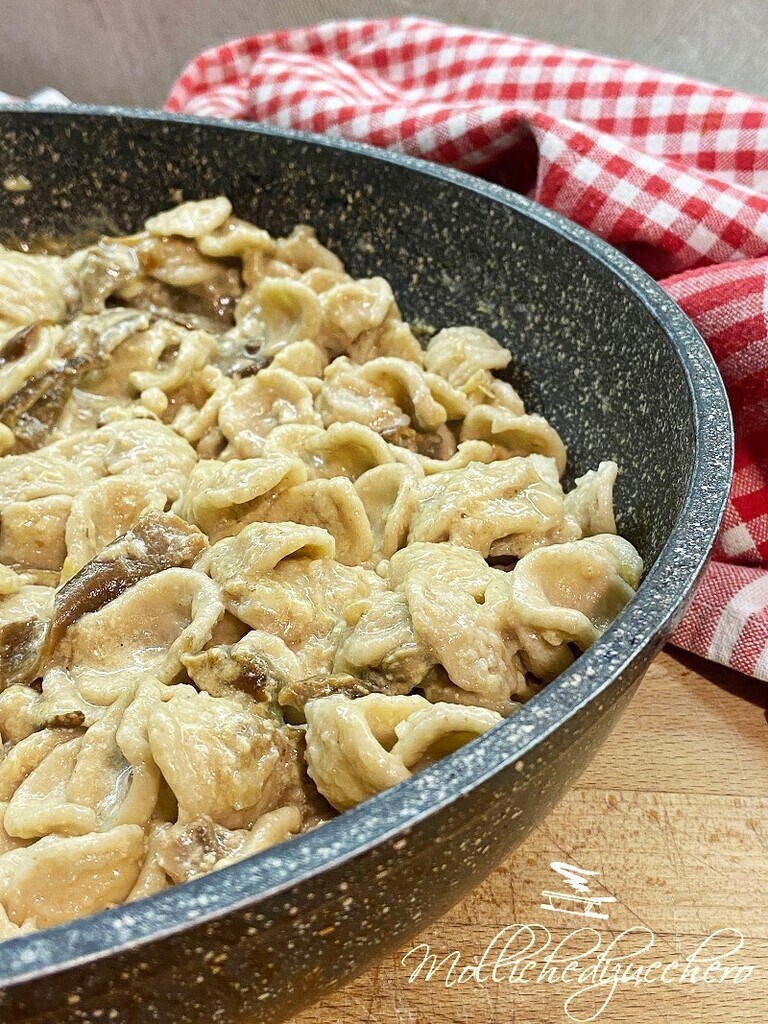 orecchiette mit Taleggio und Steinpilzen