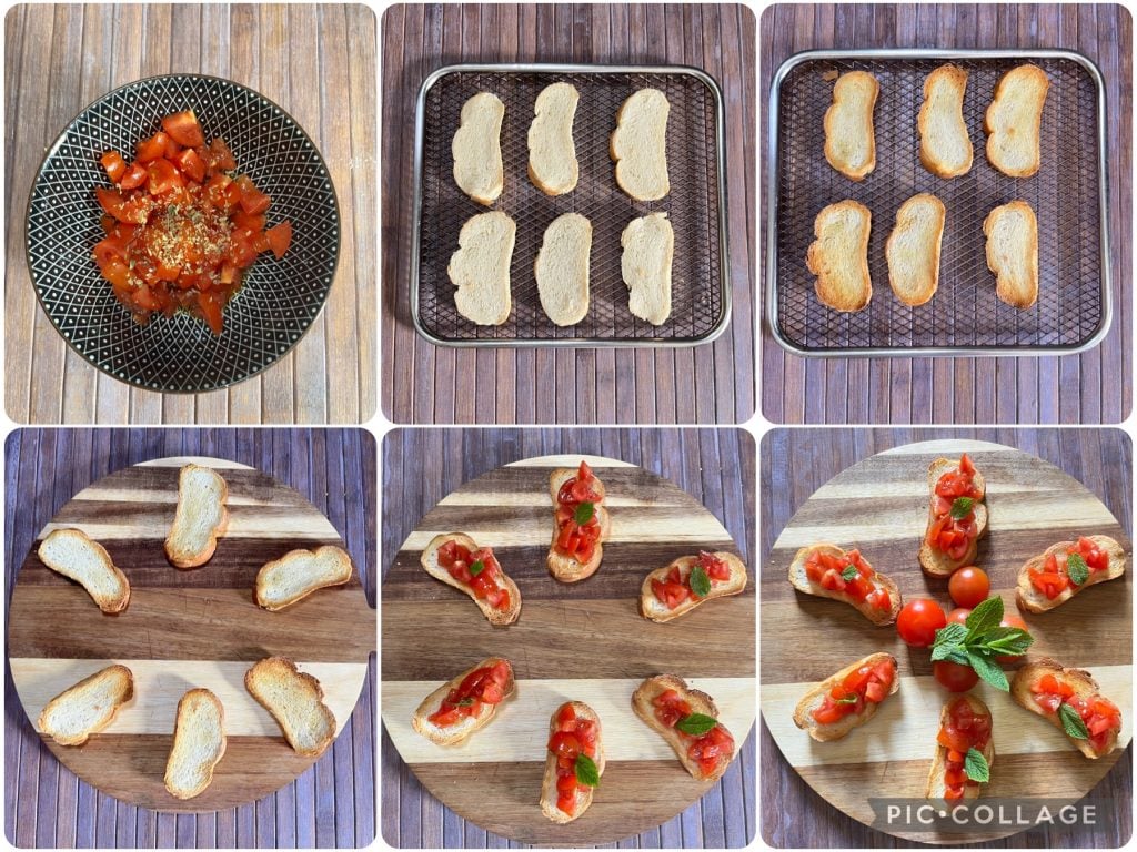 bruschette in der Heißluftfritteuse
