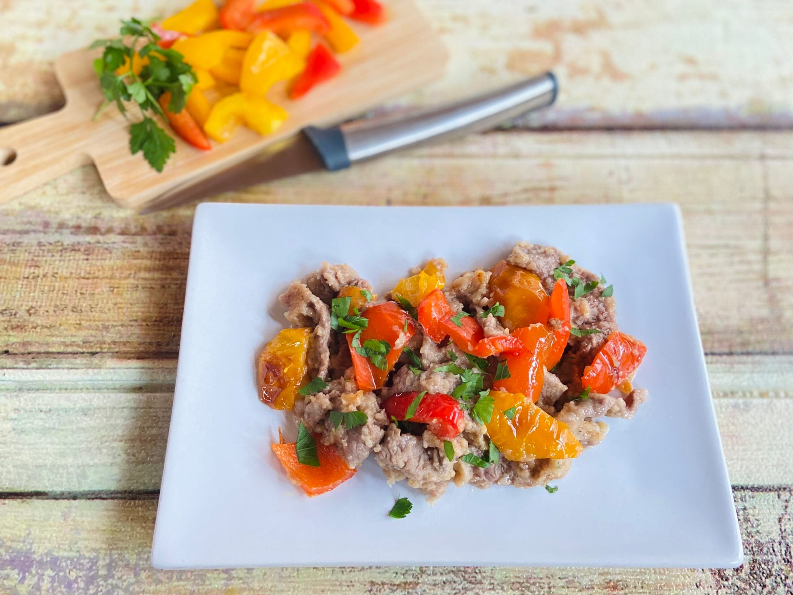 Kalbsstreifen mit Paprika