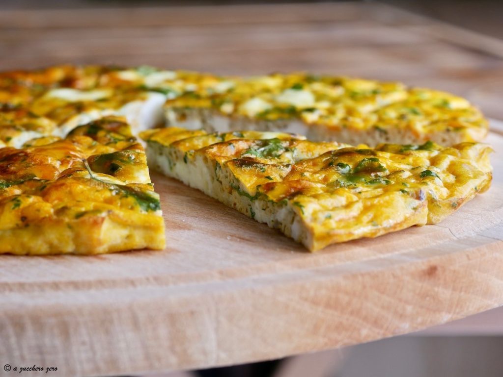 Im Ofen gebackenes Omelett mit Kürbis ohne Käse