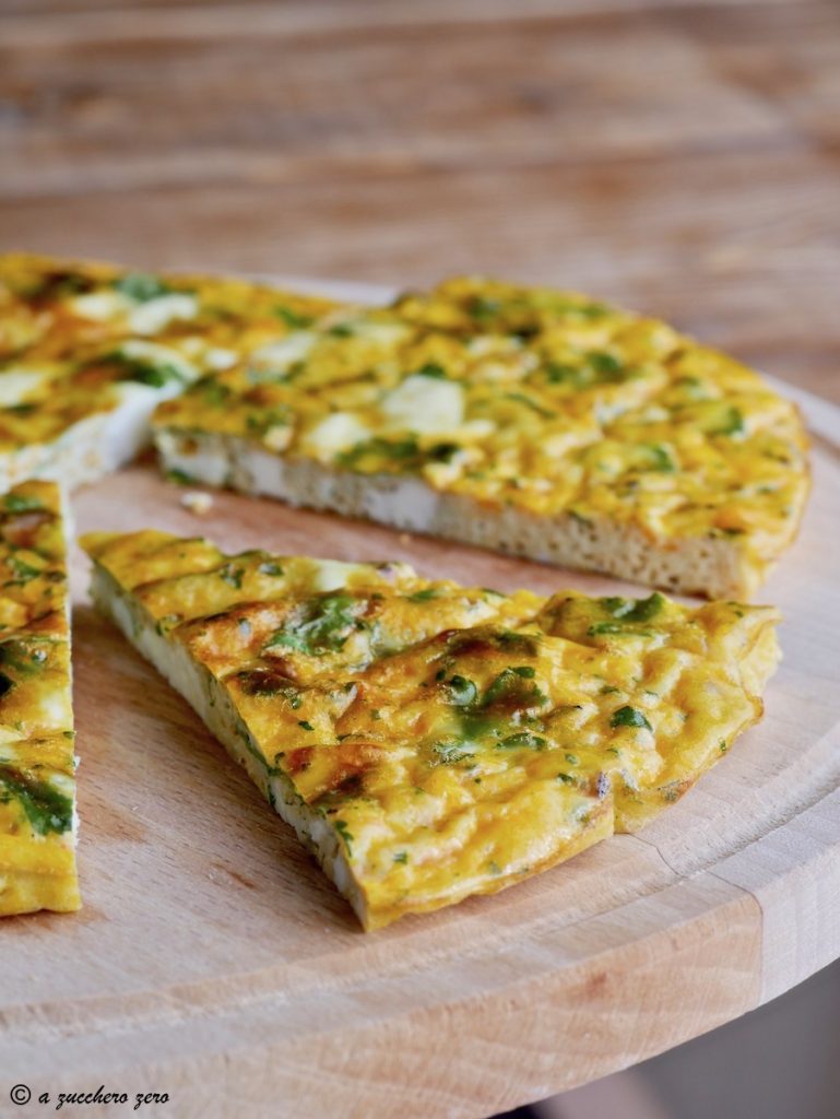 Im Ofen gebackenes Omelett mit Kürbis ohne Käse