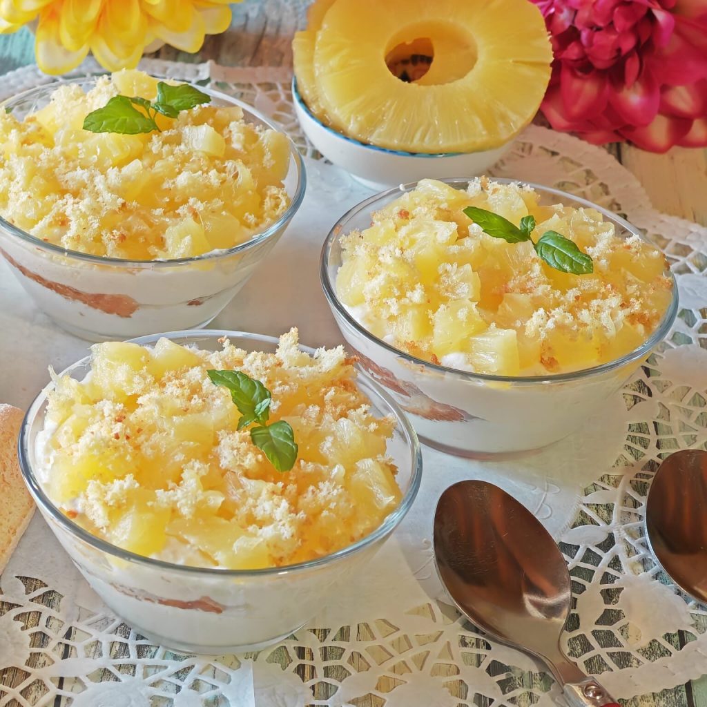 Ananas-Tiramisu im Einzelportion