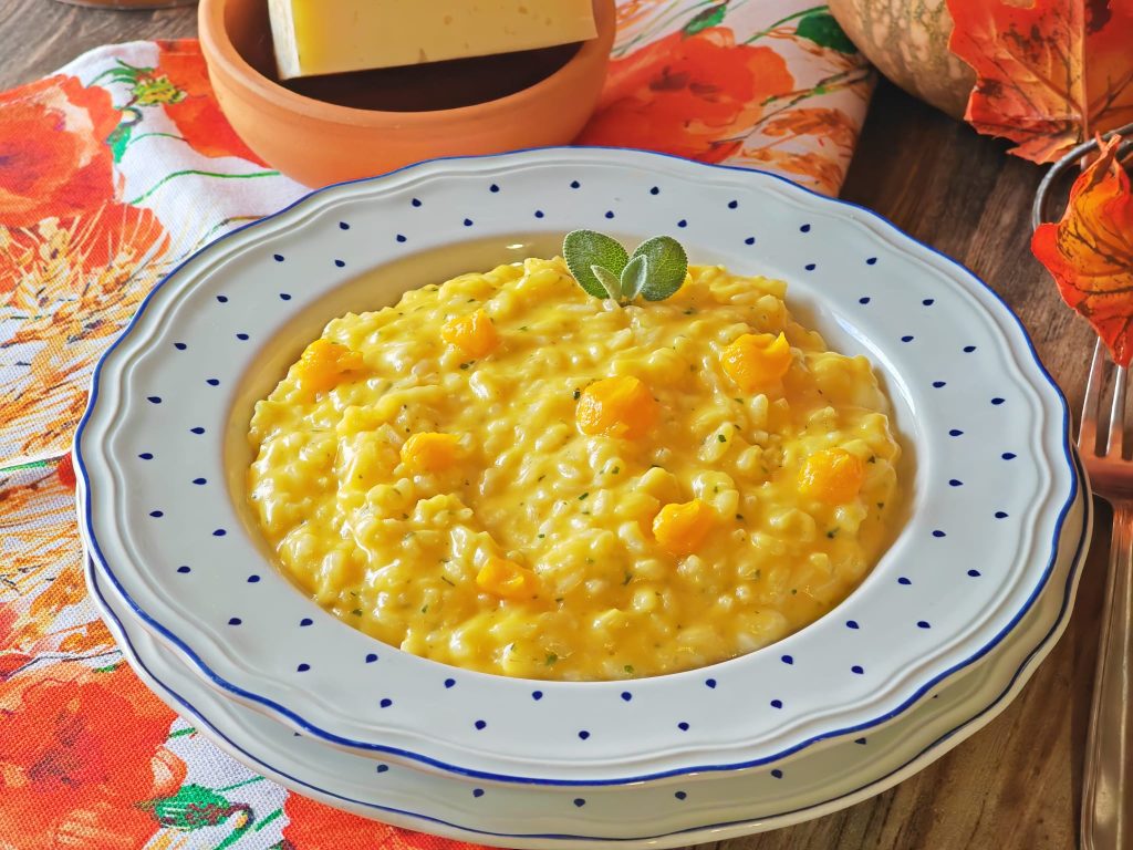 Kürbis- und Toma-Risotto