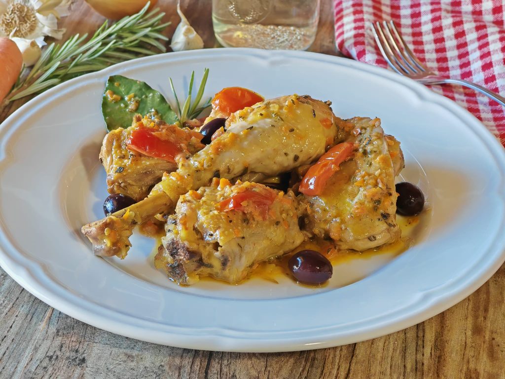 Jägerhuhn mit Oliven