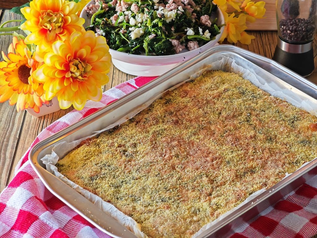 Kartoffelkuchen mit Wurst und Friarielli