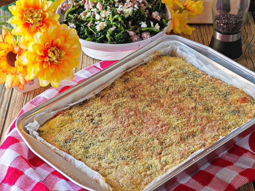 Kartoffelkuchen mit Wurst und Friarielli