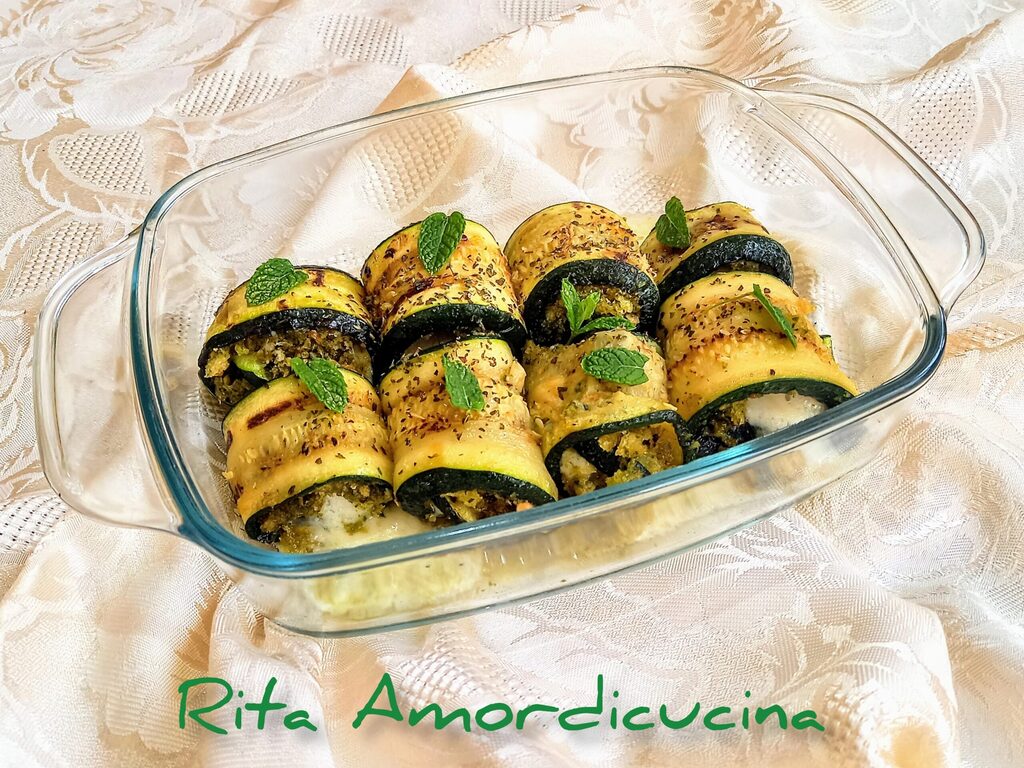 Zucchiniröllchen mit Pestoduft