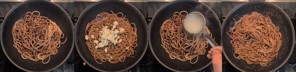 Schwarzer Knoblauch und Salva Cremasco Spaghetti: ein cremiger Genuss