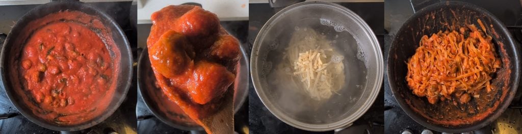 Rezept Tagliatelle mit Hackbällchen in Tomatensauce: das Rezept von Oma