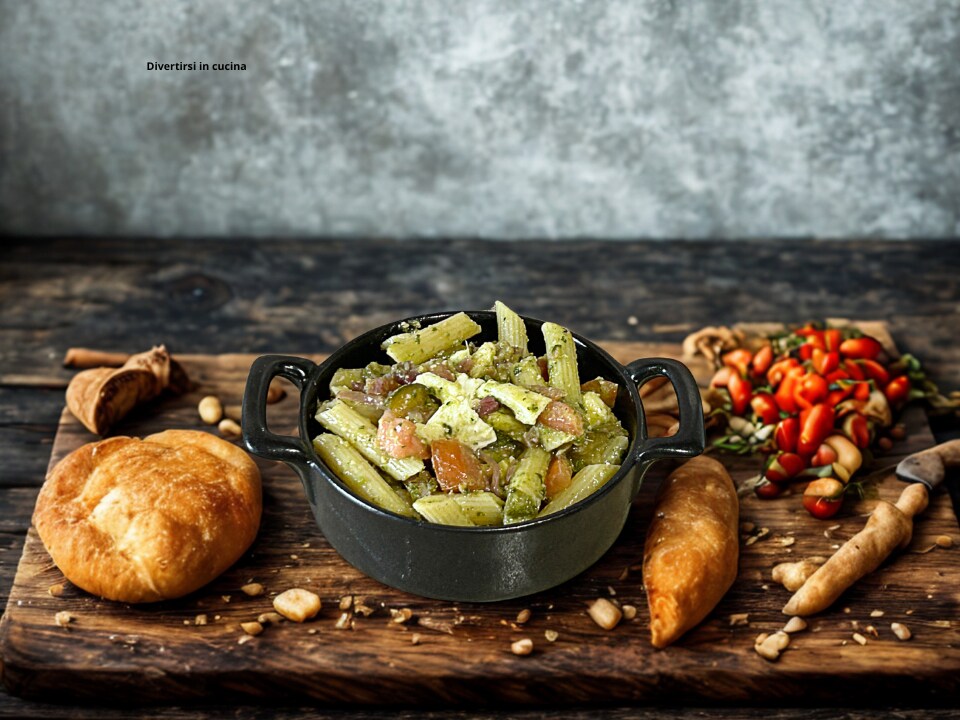 Kalter Nudelsalat mit Pesto, Zucchini und Kirschtomaten