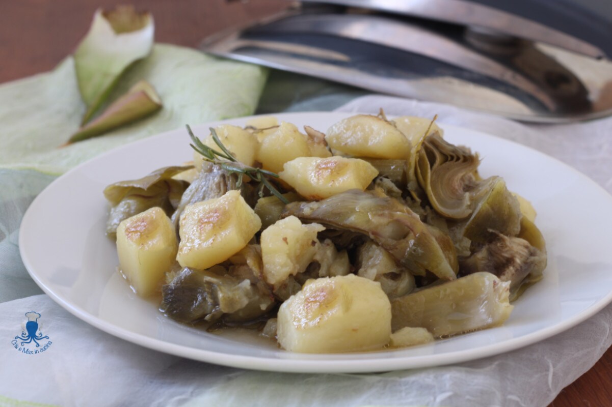 Kartoffeln und Artischocken im Schnellkochtopf