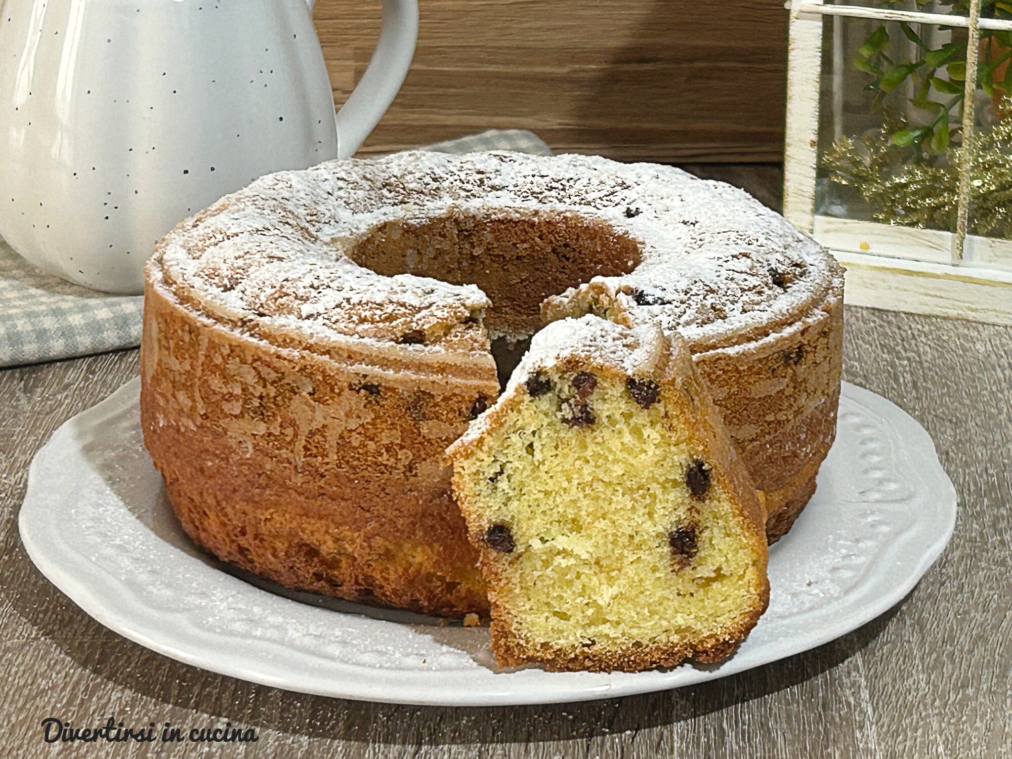 Kuchen mit Schokoladenstückchen in der Heißluftfritteuse