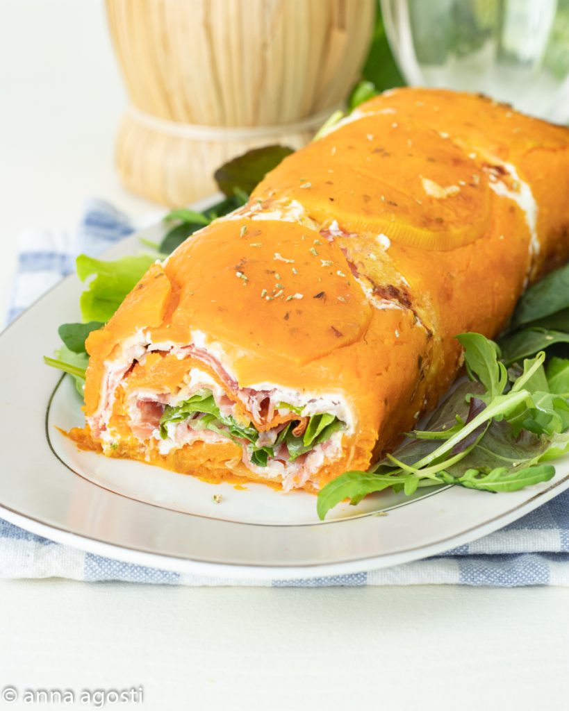 Kürbisrolle und Salami ohne Blätterteig