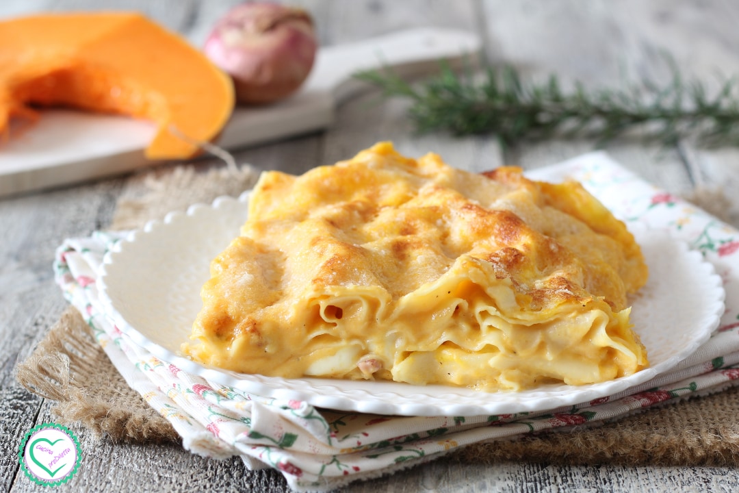 Lasagne mit Kürbis und Speck