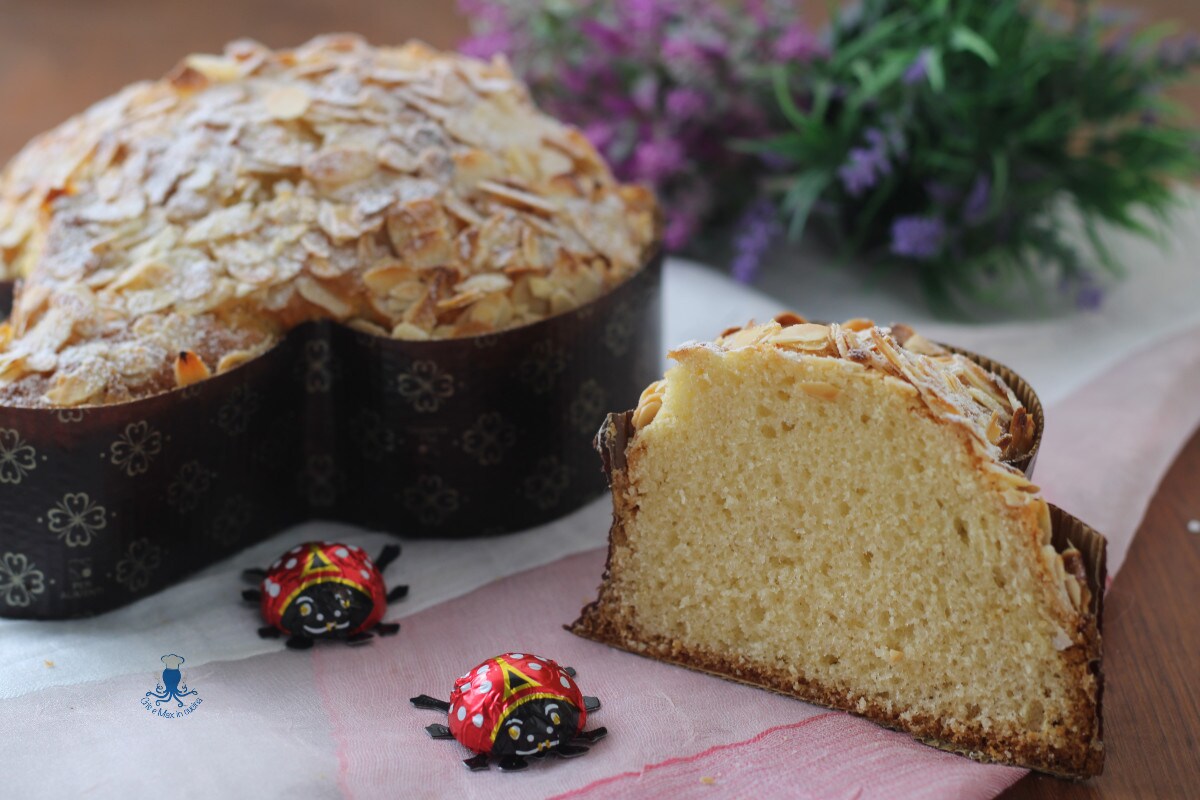 Mandel-Kolomba-Kuchen, ohne Butter und ohne Hefe