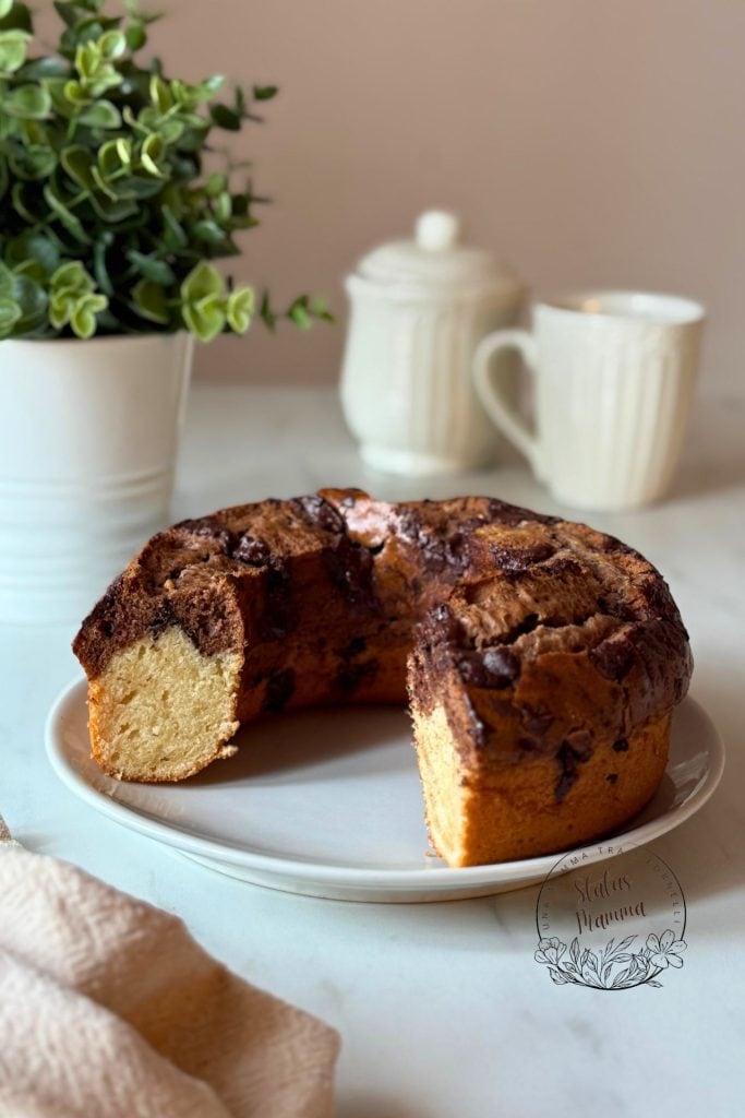 Marmorierter Kuchen mit Kakao und Zartbitterschokolade 1