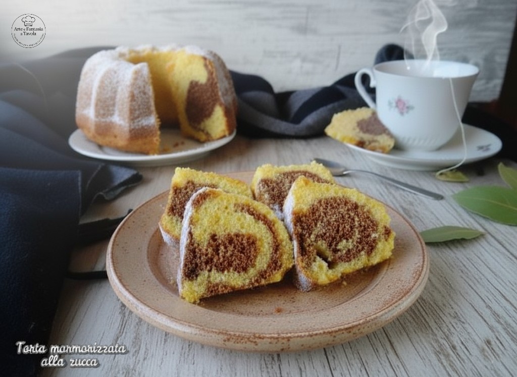 Marmorierter Kürbiskuchen