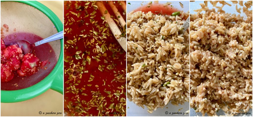 Mit Reis gefüllte Tomaten mit deaminiertem Vollkornreis Tutorial