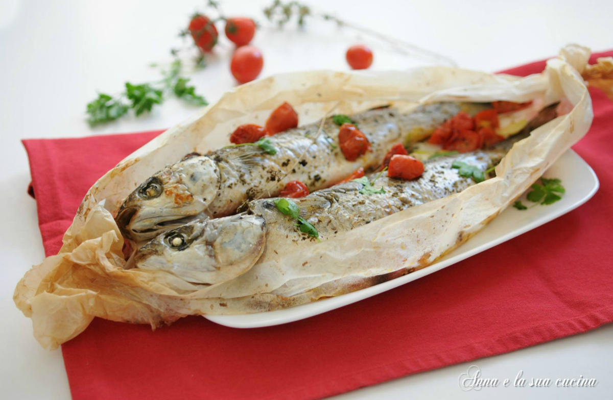 Meeräsche im Ofen mit Kirschtomaten