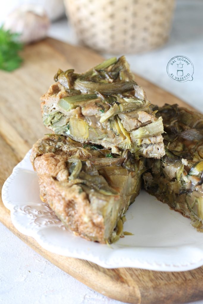 Rezept für Omelett aus Artischocken und Eiern, das in der Mikrowelle gekocht wird