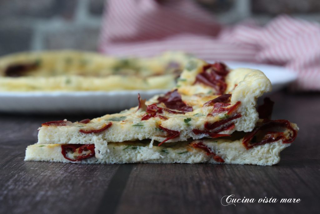 Omelett mit getrockneten Paprika Küche mit Meeresblick