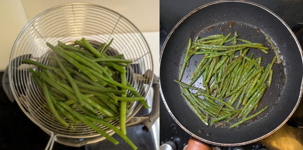 Omelett mit grünen Bohnen einfach und lecker