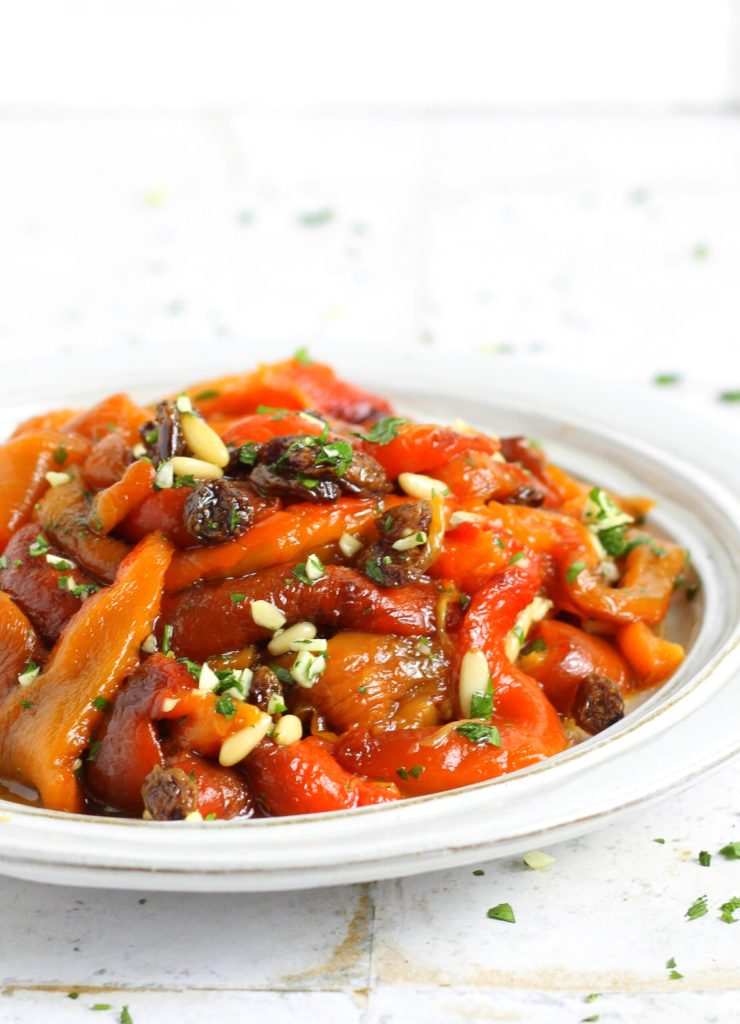 Im Ofen gebackene Paprika in süß-saurem Dressing