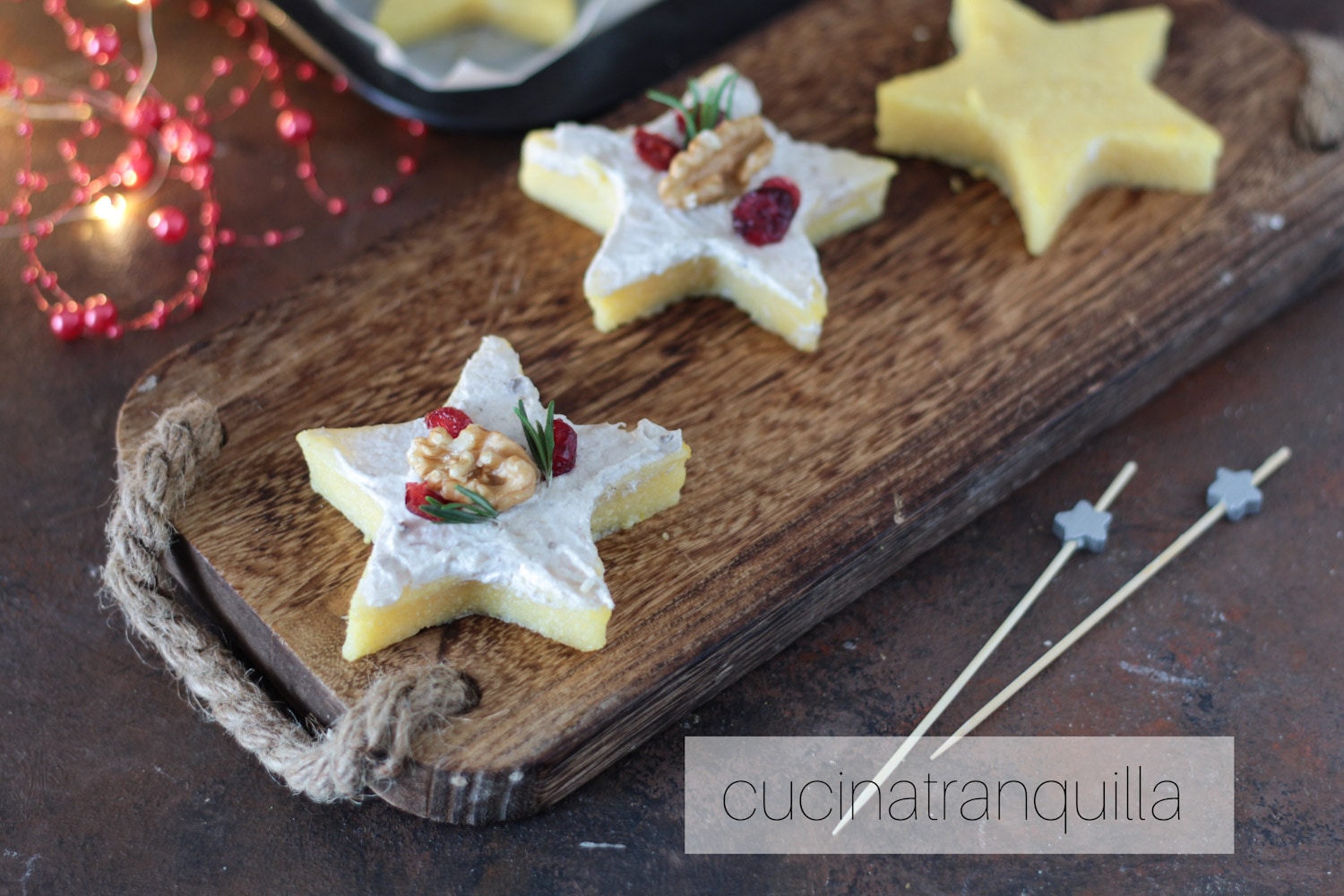 Weihnachtssterne aus Polenta