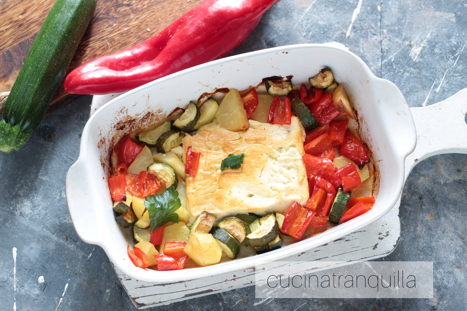 Gebackener Feta mit Gemüse