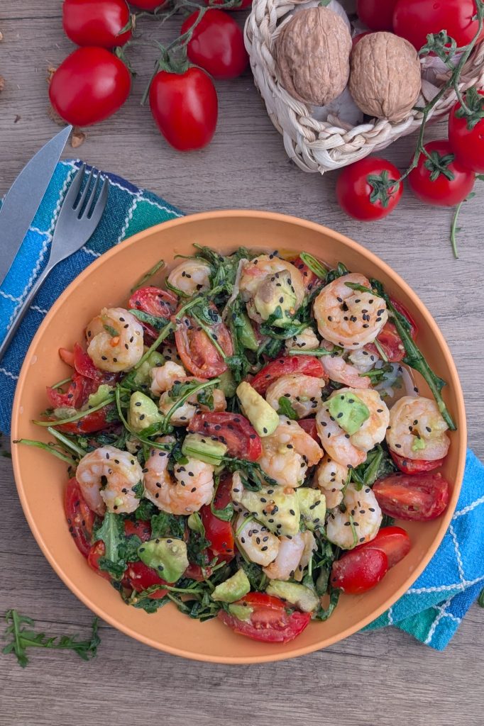 Garnelensalat mit Limette und Avocado: einfaches und schnelles Rezept