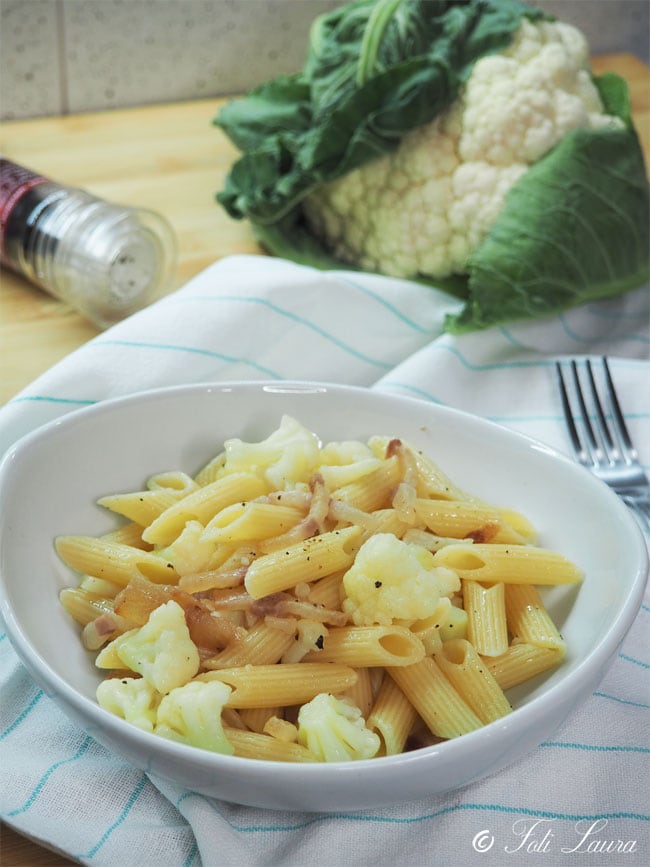 Pasta mit Blumenkohl und Guanciale