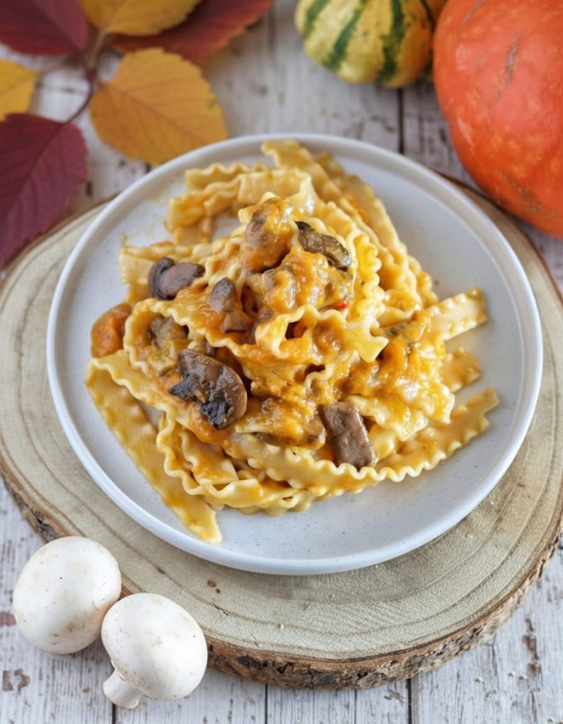 Pasta mit Kürbis und Pilzen