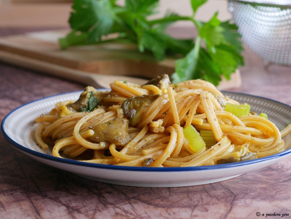 Pasta mit Pilzen und Kürbiscreme