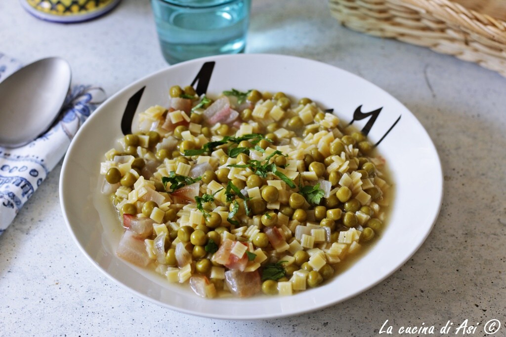 Quadrucci mit Erbsen