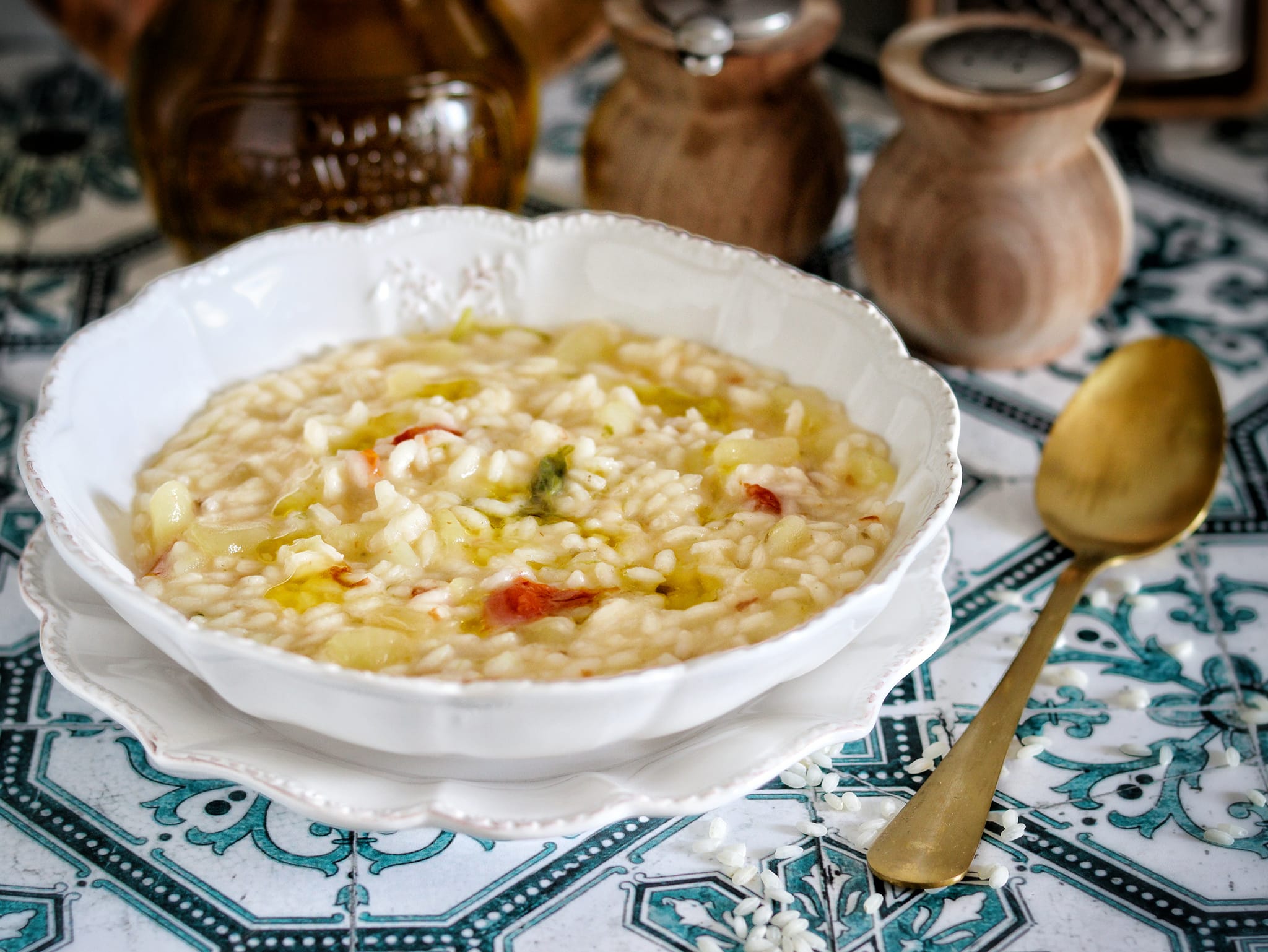 Reis- und Kartoffelsuppe